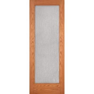 Feather River Doors Bamboo Casting Woodgrain 1 Lite Unfinished Oak Interior Door Slab ON15012868G460
