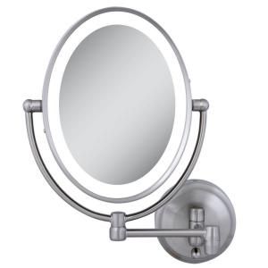 Zadro LED Lighted 10X/1X Oval Wall Mirror in Satin Nickel DISCONTINUED LEDOVLW410