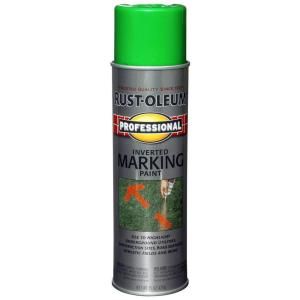 Rust Oleum Professional 15 oz. Flat Fluorescent Green Inverted Marking Paint 207464