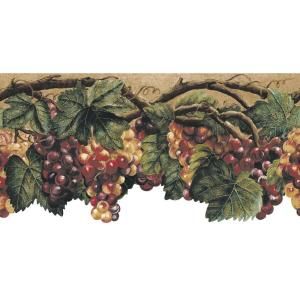 The Wallpaper Company 8 in. x 10 in. Green Die Cut Fruit Border Sample WC1284159S