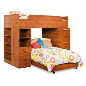 South Shore Furniture Clever Twin loft Bed (4 Pieces) in Sunny Pine 3342A4