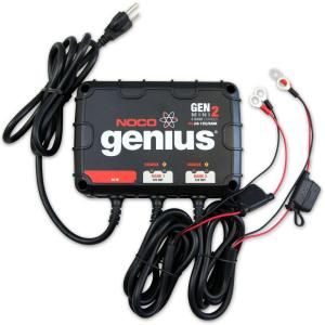 6 Cell 8 Amp Genius Mini on Board Battery Charger and Maintainer, 2 Bank GENM2