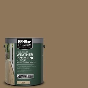 BEHR Premium 1 gal. #SC 153 Taupe Solid Color Weatherproofing All In One Wood Stain and Sealer 501301