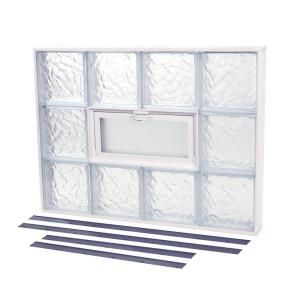 TAFCO WINDOWS NailUp2 39 3/8 in. x 29 3/8 in. x 3 1/4 in. Vented Ice Pattern Replacement Glass Block Window NU2 258V I