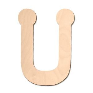 Design Craft MIllworks 8 in. Baltic Birch Bubble Wood Letter (U) 47056