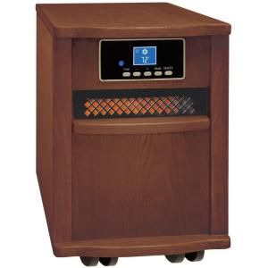 Comfort Zone 1,500 Watts Radiant Electric Wood Cabinet Quartz Portable Heater with Remote Control   Walnut Finish DISCONTINUED CZ2011W