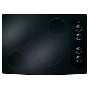 GE 30 in. Ceramic Glass Electric Cooktop in Black with 4 Elements including PowerBoil JP336DDBB
