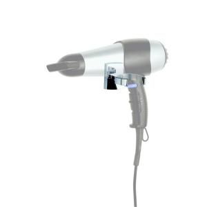No Drilling Required Klaam Wall Mount Hair Dryer Holder in Chrome KL440 CHR