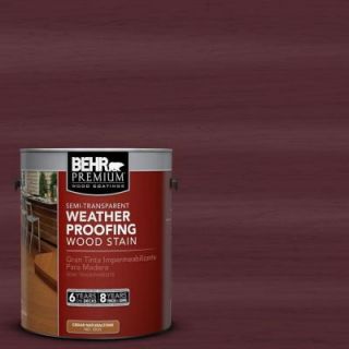BEHR Premium 1 gal. #ST 106 Bordeaux Semi Transparent Weatherproofing Wood Stain 507701