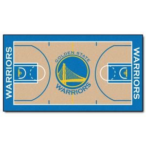 FANMATS Golden State Warriors 2 ft. 6 in. x 4 ft. 6 in. NBA Large Court Runner 9264
