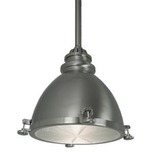 Home Decorators Collection 1 Light Ceiling Brushed Nickel Metal Dome Pendant 25397 71