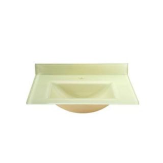 Xylem 37 in. Glass Vanity Top in European Yellow with European Yellow Integral Basin GST370YW