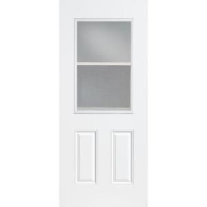 Masonite Premium Half Lite Vent Lite Primed Steel Entry Door with No Brickmold 44959