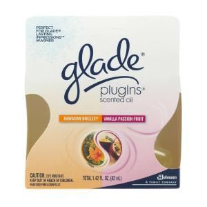 Glade PlugIns 1.42 oz. Scented Oil Hawaiian Breeze and Vanilla Passion Fruit with Air Freshener Refills (6 Pack) 70498