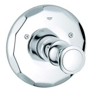 GROHE Kensington Single Handle Grotherm Rough In Valve Thermostat Trim Set in Starlight Chrome 19 265 000