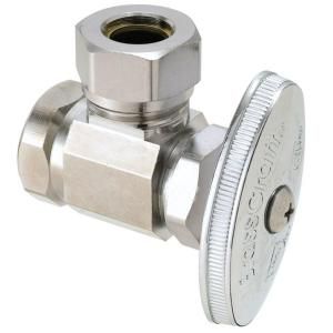 BrassCraft 1/2 in. FIP Inlet x 7/16 in. & 1/2 in. Slip Joint Outlet LL Brass Multi Turn Angle Valve O3301X C1
