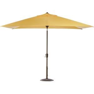 Home Decorators Collection 6.5 ft. x 10 ft. Auto Tilt Patio Umbrella in Buttercup Sunbrella with Bronze Frame 1549110520