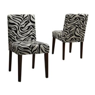 HomeSullivan Dark Brown Zebra Print Dining Side Chairs (Set of 2) DISCONTINUED 40874C012W(3A)[2PC]