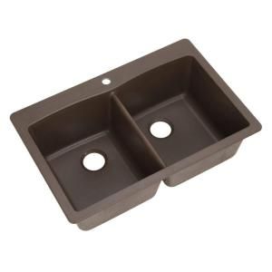 Blanco Diamond Dual Mount Composite 33x22x9.5 1 Hole Double Bowl Kitchen Sink in Cafe Brown 440218