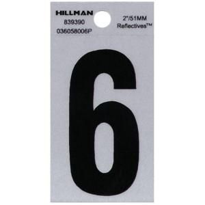 The Hillman Group 2 in. Plastic Reflective Number 6 839390