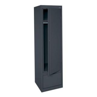 System Series 17 in. W x 64 in. H x 18 in. D Single Door Wardrobe Cabinet with File Drawer in Charcoal HAWF171864 02