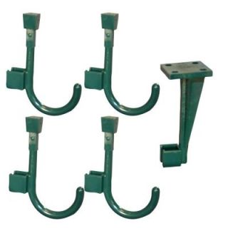Global Door Controls Ceiling Hanger and 4 Universal Hooks in Bistro Green S CE1 U 03