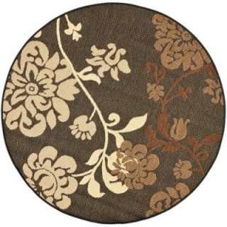 Safavieh Courtyard Black Natural/Brown 5 ft. 3 in. x 5 ft. 3 in. Round Area Rug CY4027D 5R