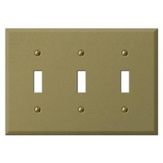 Creative Accents 3 Gang Mild Toggle Wall Plate   Antique Brass 9MAB103