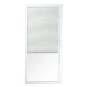American Craftsman 50 Series 6/0, 35 12 in. x 77 12 in. White Vinyl Right Hand Moving Door Panel with Blinds 50 PD B