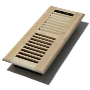 Decor Grates 4 in. x 14 in. Wood Unfinished Bamboo Louvered Design Floor Register WLBA414 U