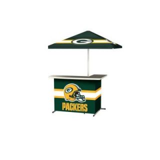 Best of Times Bay Packers Green All Weather L Shaped Patio Bar with 6 ft. Umbrella 2001W1207
