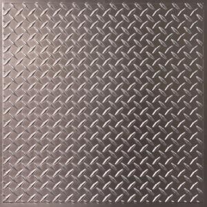 Ceilume Diamond Plate Faux Tin 2 ft. x 2 ft. Lay in or Glue up Ceiling Panel (Case of 6) V3 DIAMND 22PBR