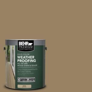 BEHR Premium 1 gal. #SC 121 Sandal Solid Color Weatherproofing All In One Wood Stain and Sealer 501301