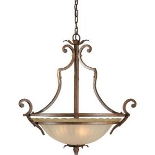 Illumine 4 Light Rustic Sienna Bowl Pendant with Shaded Umber Glass Shade CLI FRT2154 04 41