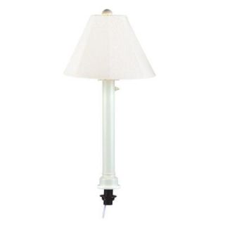 Patio Living Concepts Catalina 16 in. Outdoor White Umbrella Table Lamp with Canvas Linen Shade 21771