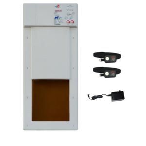 High Tech Pet 29 in. x 12 in. Medium Electronic Fully Automatic Power Pet Door Deluxe Package with Free Additional Ultrasonic Collar PX 1DX