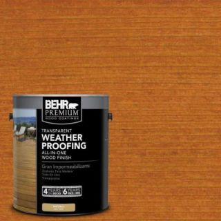 BEHR Premium 1 gal. #T 172 Natural Sequoia Transparent Weatherproofing All In One Wood Finish 50001