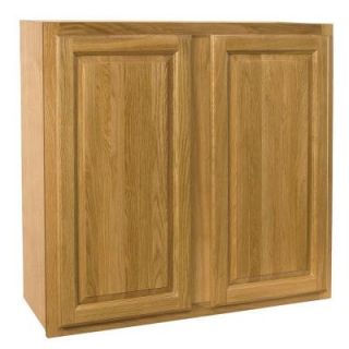 Home Decorators Collection Assembled 27x42x12 in. Wall Double Door Cabinet in Weston Light Oak DISCONTINUED W2742 WLO