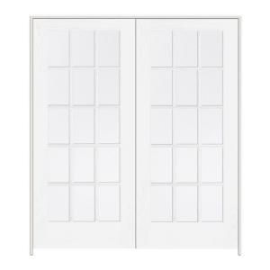 JELD WEN Smooth 15 Lite Primed Wood Double Prehung Interior French Door E88185