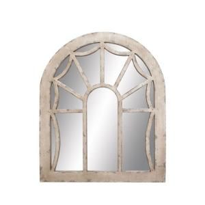 Home Decorators Collection 44 in. H x 36 in. W Elise Antique Ivory Wood Framed Mirror 1146710440