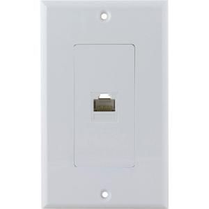 GE UltraPro Single Ethernet RJ45 Wall Plate   White 87720