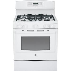 GE 5.6 cu. ft. Gas Range with Self Cleaning Convection Oven in White JGB760DEFWW