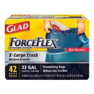 Glad ForceFlex 33 gal. Rip Guard Drawstring Trash Bags (42 Count) 1258770617
