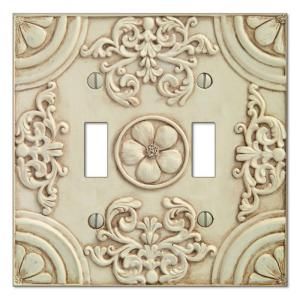 Creative Accents Canterbury 2 Toggle Wall Plate   White 879WHTE02