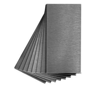 Aspect 3 in. x 6 in. Short Grain Metal Backsplash in Brushed Stainless A53 50