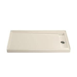 KOHLER Groove 60 in. x 32 in. Acrylic Receptor with Right Hand Drain in Almond 9948 47