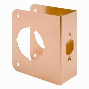 Prime Line 1 3/4 in. Thick Solid Brass Lock and Door Reinforcer, 2 1/8 in. Single Bore, 2 3/8 in. Backset U 9556