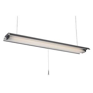 Commercial Electric Super Bright 3 Lamp Hanging Fluorescent Silver/Black ShopLight CESL404 05