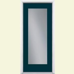 Masonite Full Lite Painted Smooth Fiberglass Entry Door with Brickmold 28992