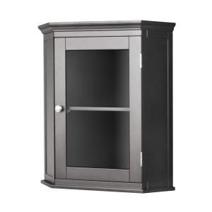 Elegant Home Fashions Wilshire 21 1/4 in. W Corner Wall Cabinet in Dark Espresso HD176572
